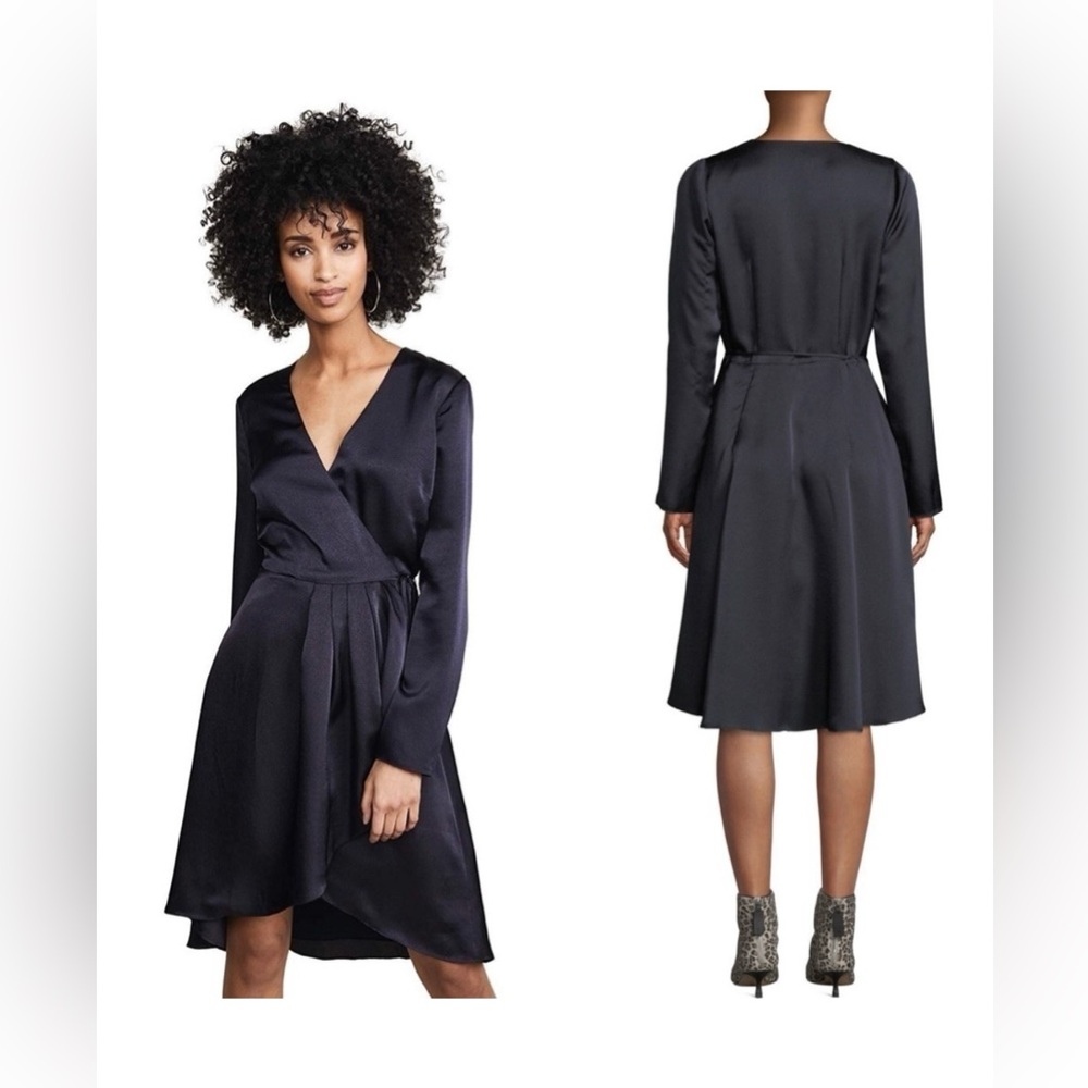 NWT NEW Joie Miltona Wrap Dress Midnight size Large Wrap